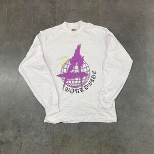 A$AP Worldwide Graphic Long Sleeve Shirt White Small Made in USA